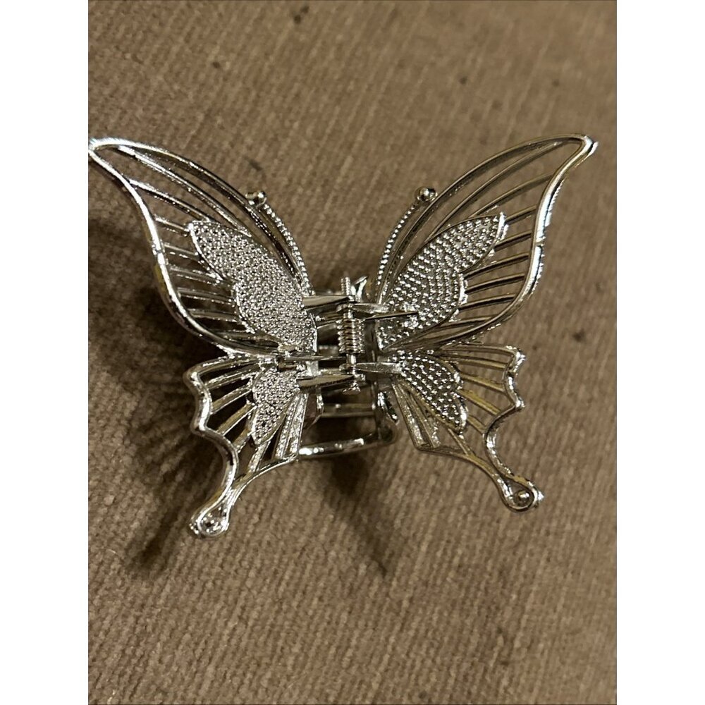 Butterfly Hair Clip Cute Hair Claw Hair Jaw Non-slip Silver Elegant Accessory